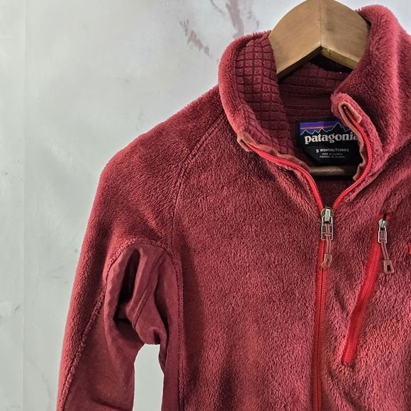 Patagonia Jacket Womens Small Red Fleece Full Zip Micro Grid R2 Regulator - Picture 2 of 14